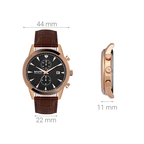 Đồng hồ MVW 44 mm Nam ML041-01 Màu Nâu