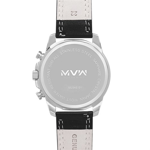 Đồng hồ MVW 44 mm Nam ML045-01 Màu Đen
