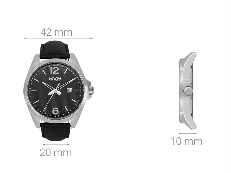 Đồng hồ MVW 42 mm Nam ML046-01 Màu Đen