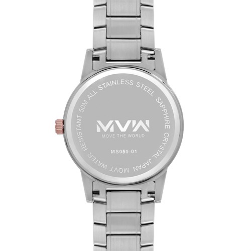 Đồng hồ MVW 39 mm Nam MS050-01 Màu Bạc