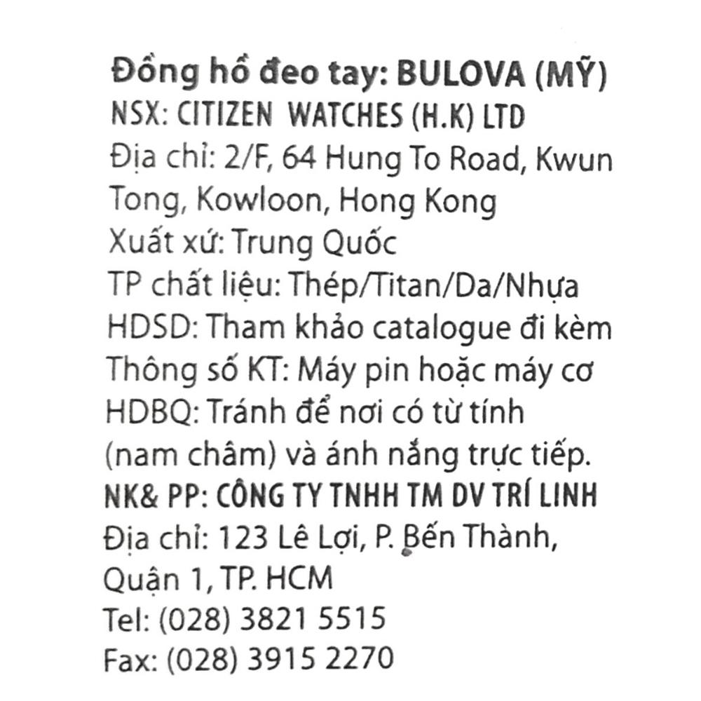 Đồng hồ BULOVA 43 mm Nam 97A161 - 6