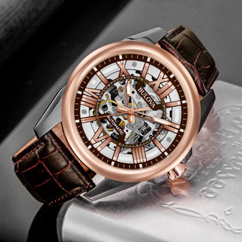 Đồng hồ BULOVA 43 mm Nam 98A165 Màu Nâu