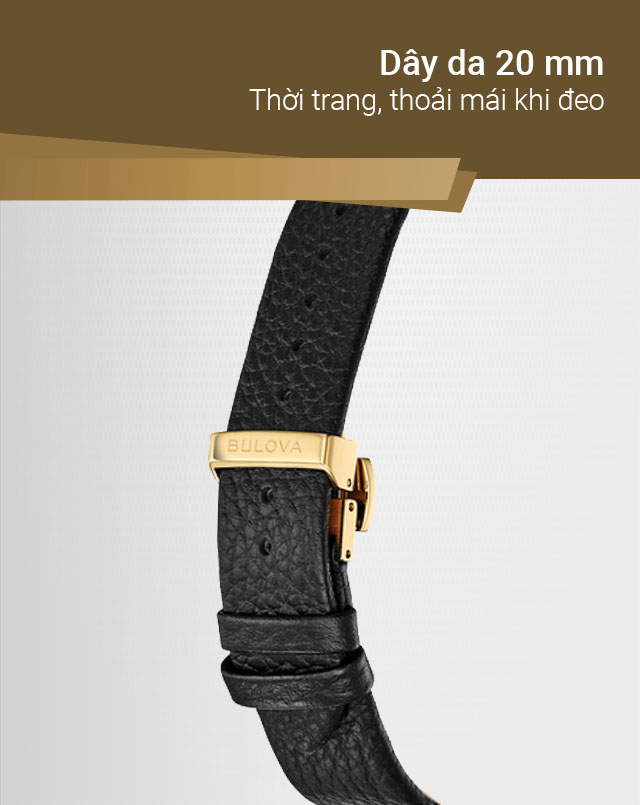 Đồng hồ Nam Bulova 97A158 có dây đeo da êm ái Đồng hồ Nam Bulova 97A158 có dây đeo da êm ái