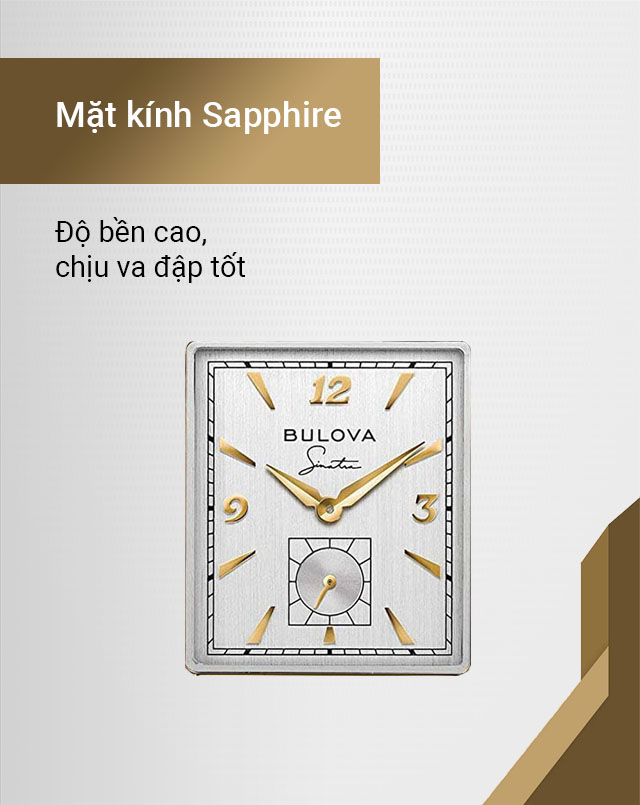 Đồng hồ Nam Bulova 97A158 có mặt kính khoáng Sapphire bền bỉ Đồng hồ Nam Bulova 97A158 có mặt kính khoáng Sapphire bền bỉ