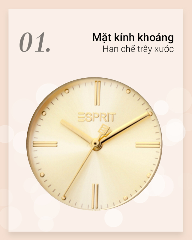Đồng hồ Nữ Esprit ES1L230M0055 có mặt kính khoáng trong suốt Đồng hồ Nữ Esprit ES1L230M0055 có mặt kính khoáng trong suốt