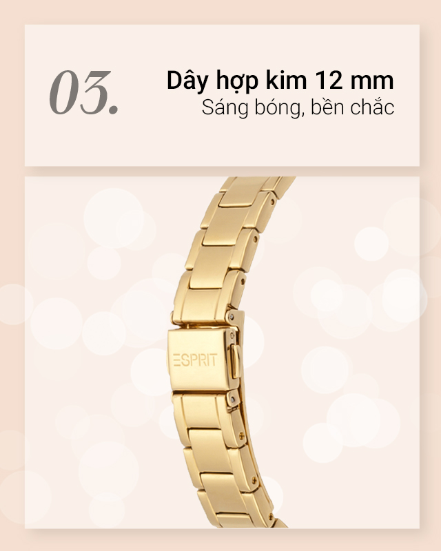 Đồng hồ Nữ Esprit ES1L230M0055 có dây đeo hợp kim bền bỉ Đồng hồ Nữ Esprit ES1L230M0055 có dây đeo hợp kim bền bỉ