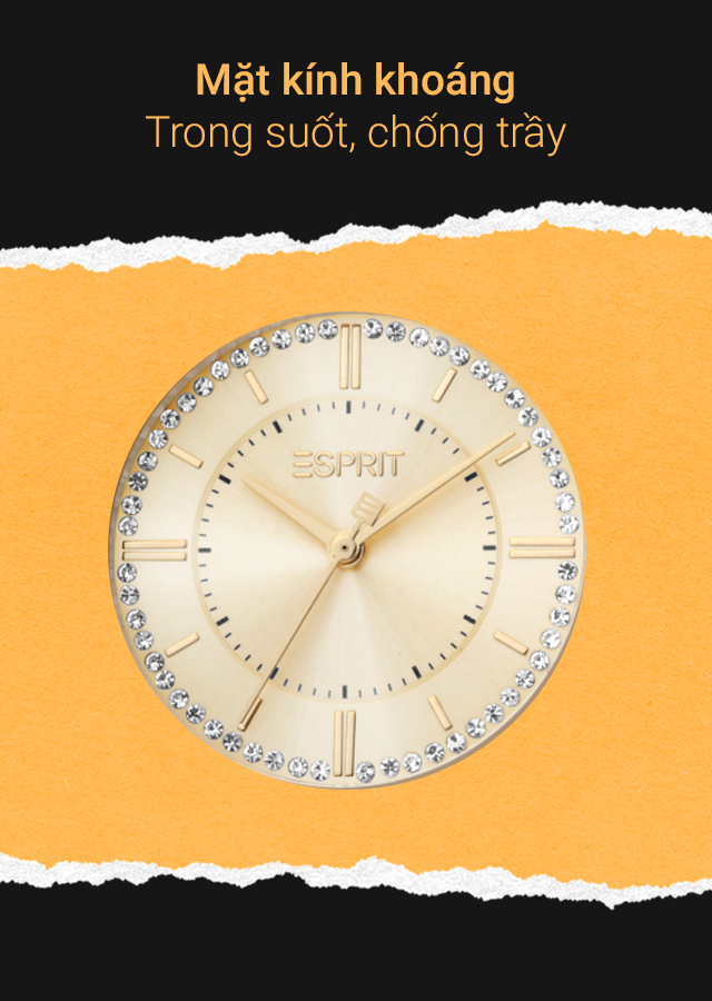 Đồng hồ Nữ Esprit ES1L251M0055 sở hữu mặt kính khoáng chống trầy Đồng hồ Nữ Esprit ES1L251M0055 sở hữu mặt kính khoáng chống trầy