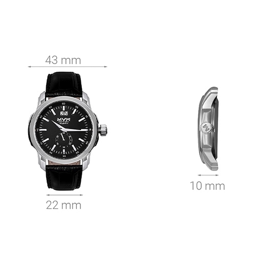 Đồng hồ MVW 43 mm Nam ML051-02 Màu Đen