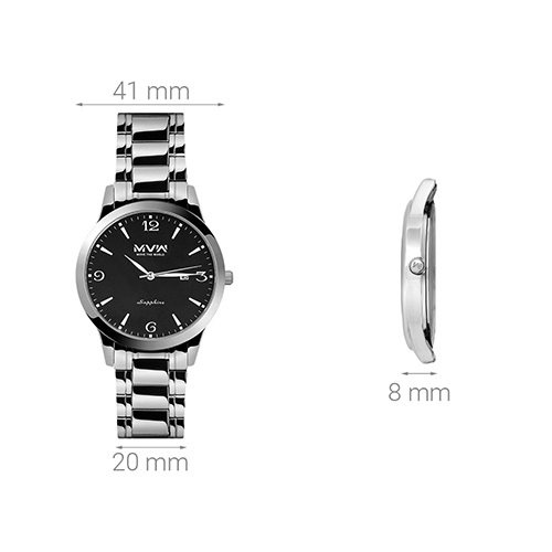 Đồng hồ MVW 41 mm Nam MS066-01 Màu Bạc