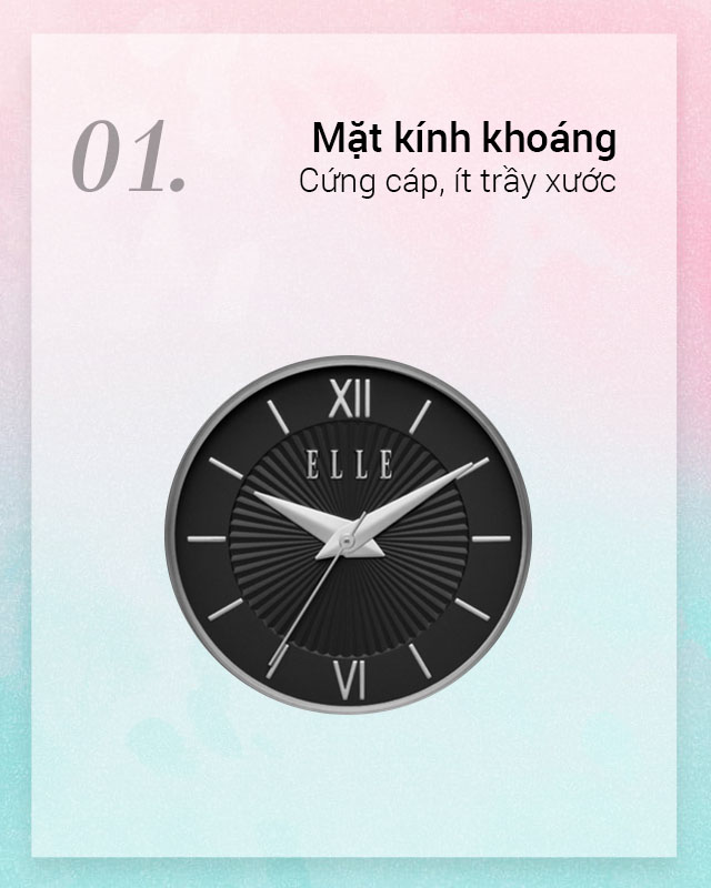 Đồng hồ nữ ELLE ELL25016 có mặt kính khoáng trong suốt Đồng hồ nữ ELLE ELL25016 có mặt kính khoáng trong suốt