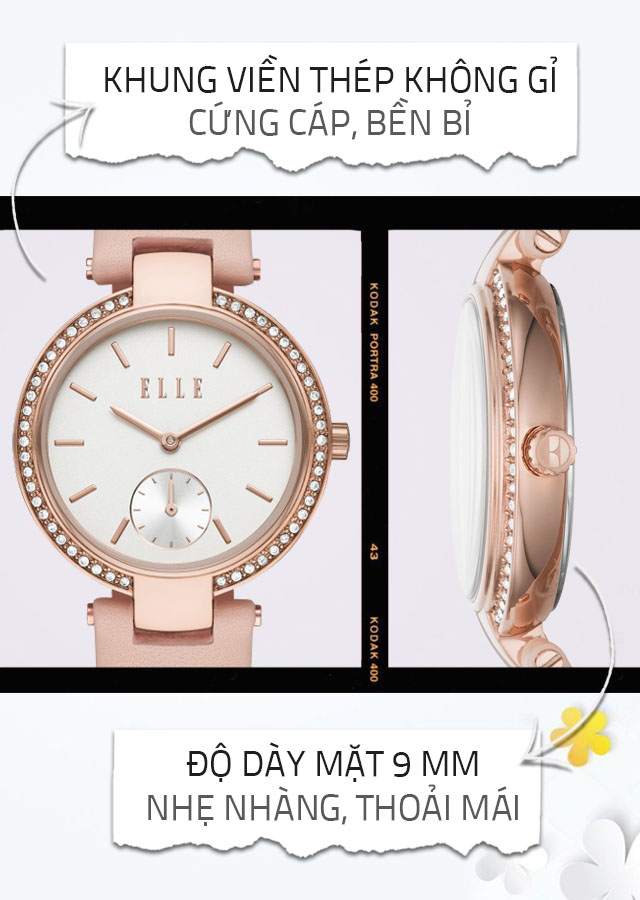 Đồng hồ nữ ELLE ELL25049 có lớp vỏ ngoài chắc chắn Đồng hồ nữ ELLE ELL25049 có lớp vỏ ngoài chắc chắn