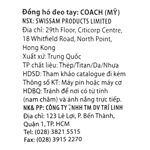 Đồng hồ COACH 36 mm Nữ 14503338 Màu Vàng Hồng
