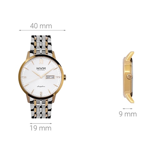 Đồng hồ MVW 40 mm Nam MS060-01 Màu Bạc