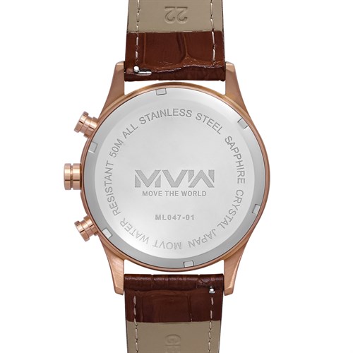 Đồng hồ MVW 42 mm Nam ML047-01 Màu Nâu
