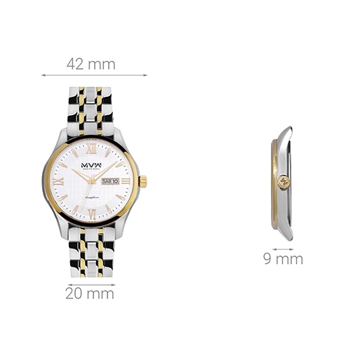 Đồng hồ MVW 42 mm Nam MS063-03 Màu Bạc