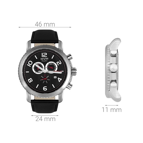 Đồng hồ MVW Sport 46 mm Nam ML049-01 Màu Đen