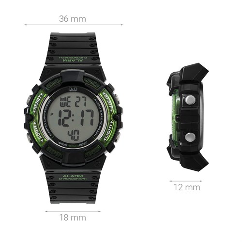 Đồng hồ Q&Q 36 mm Nam M138J001Y Màu Đen