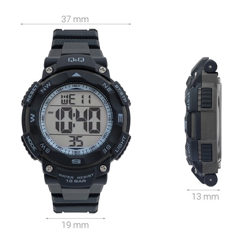 Đồng hồ Q&Q 37 mm Nam M149J007Y Màu Đen