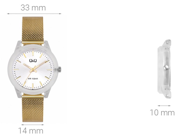 Đồng hồ Q&Q 33 mm Nữ VS13J010Y Màu Vàng
