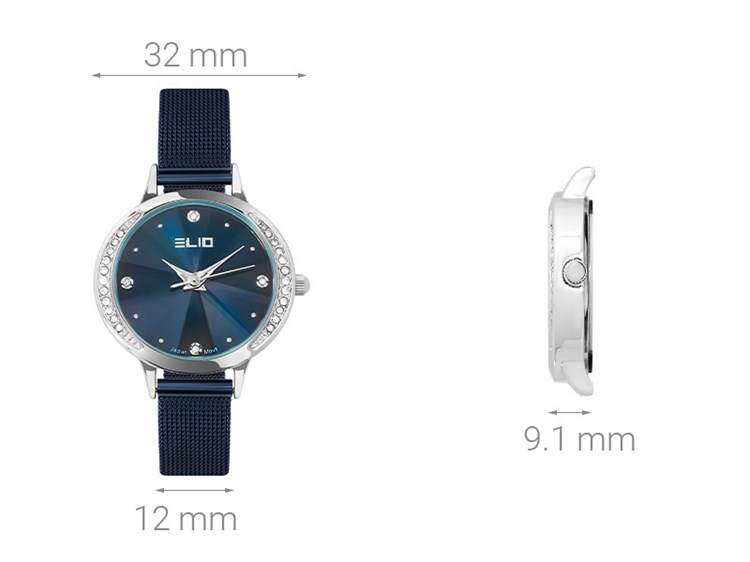 Đồng hồ ELIO 32 mm Nữ ES081-01 Màu Xanh Dương