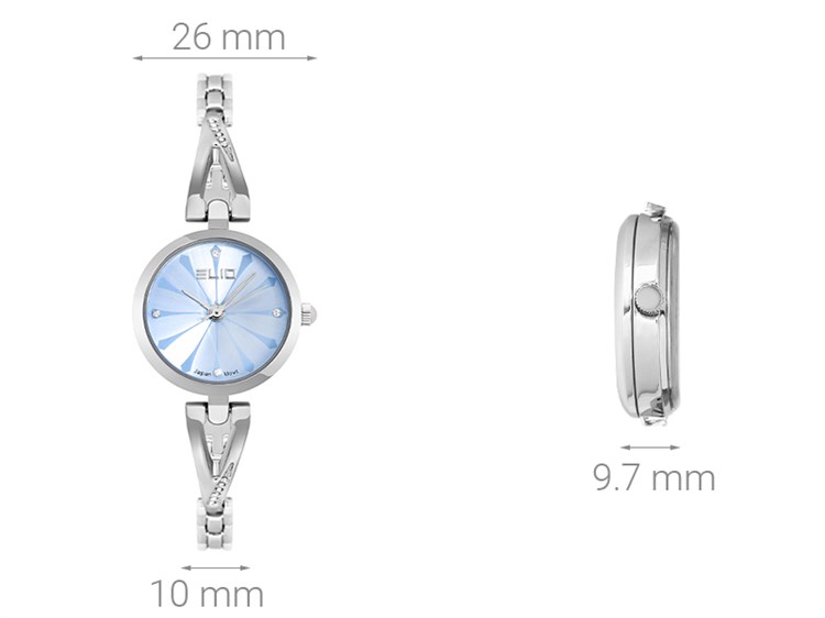 Đồng hồ ELIO Flower 26 mm Nữ ES085-01 Màu Bạc