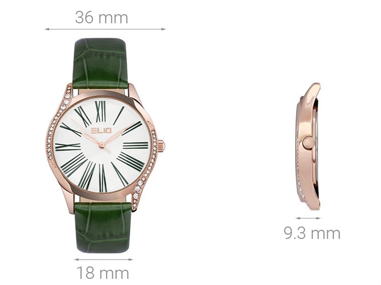 Đồng hồ ELIO Xmas 36 mm Nữ EL083-02 Màu Xanh lá