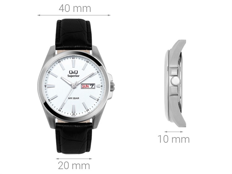 Đồng hồ Q&Q 40 mm Nam S284J301Y Màu Đen