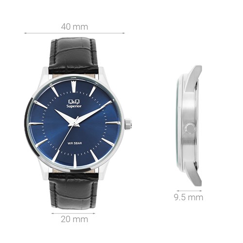 Đồng hồ Q&Q 40 mm Nam S398J302Y Màu Đen