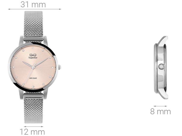 Đồng hồ Q&Q 31 mm Nữ S401J222Y Màu Bạc