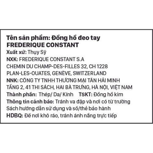 Đồng hồ FREDERIQUE CONSTANT Slimline 29 mm Nữ FC-200V1S32B Màu Bạc