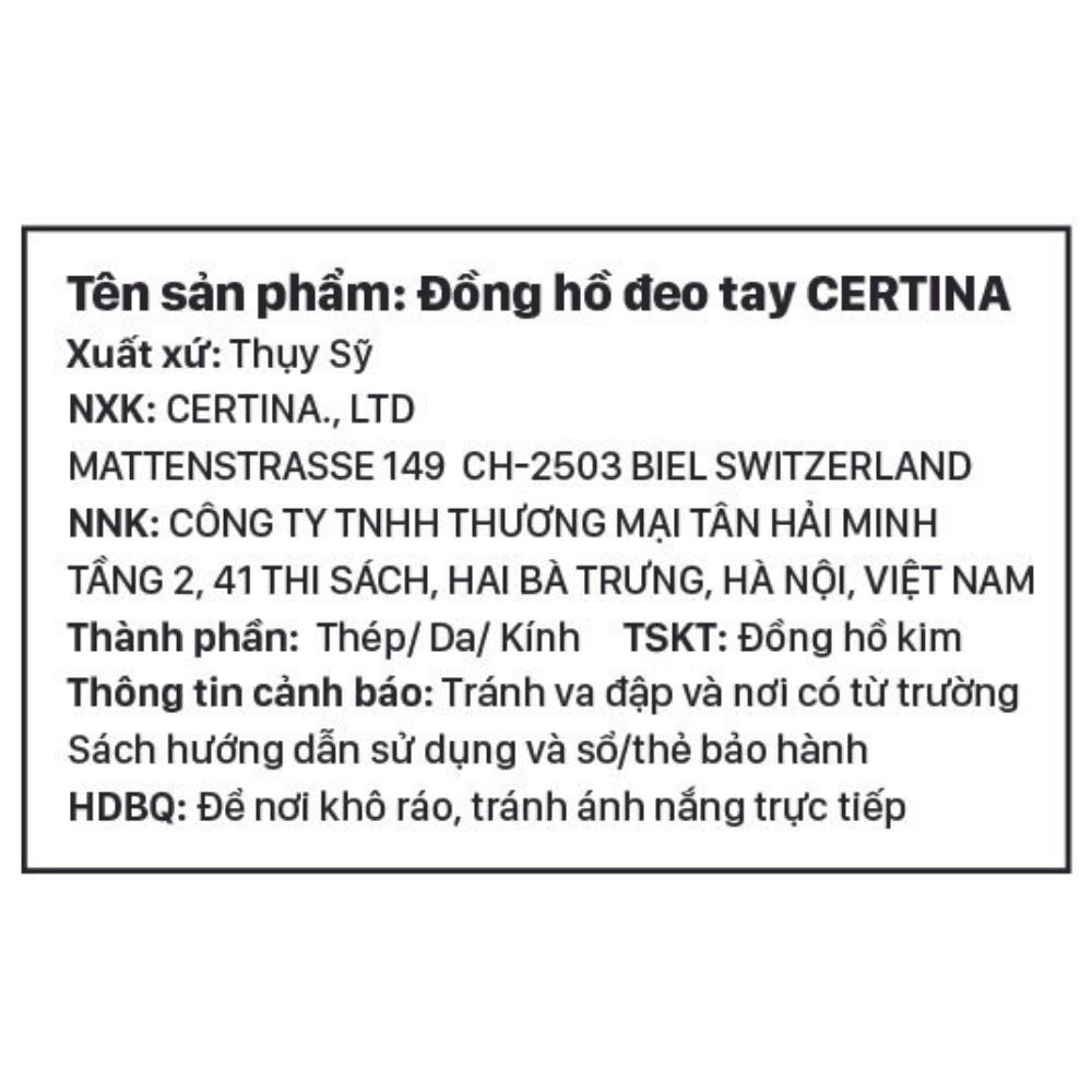 Đồng hồ CERTINA Urban 40 mm Nam C029.807.22.031.00 Màu Bạc