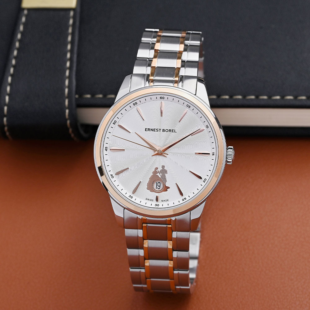 Đồng hồ ERNEST BOREL Heartful 40 mm Nam N0520G0A-MN2N Màu Bạc