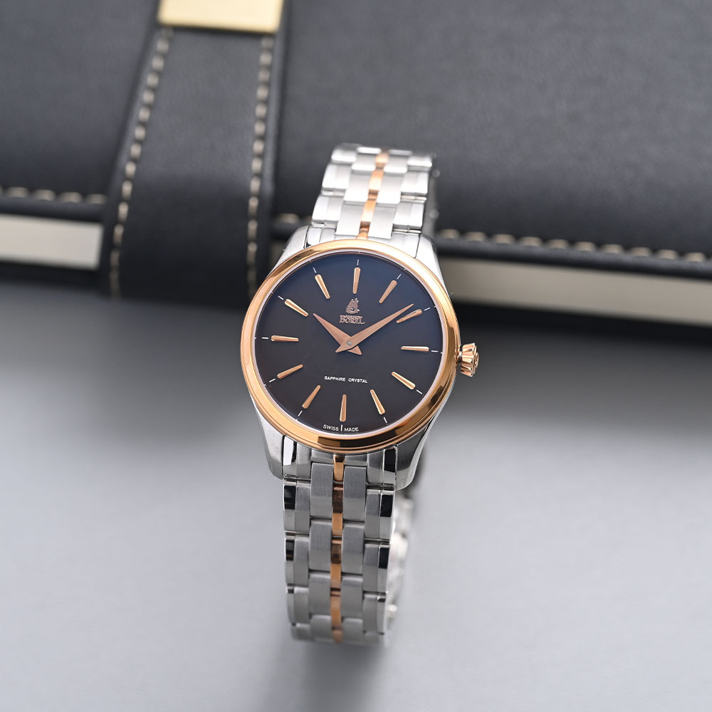 Đồng hồ ERNEST BOREL Retro 31 mm Nữ LBR906-8829 Màu Bạc