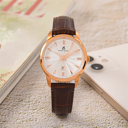 Đồng hồ ERNEST BOREL Jules Borel 32 mm Nữ N0436L0B-QR2L Màu Nâu