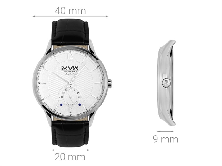 Đồng hồ MVW 40 mm Nam ML058-01 Màu Đen