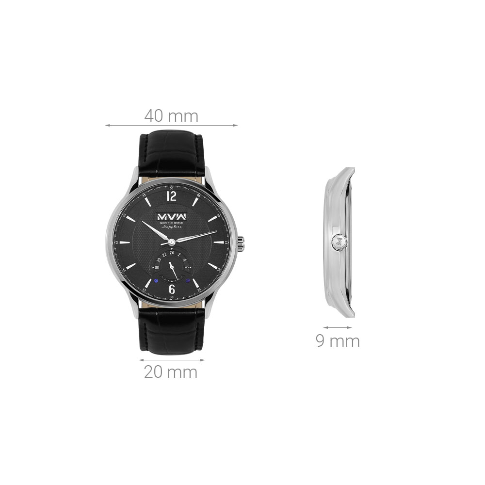 Đồng hồ MVW 40 mm Nam ML058-02 Màu Đen