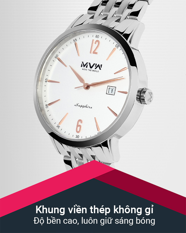 Đồng hồ Nam MVW MS069-01 kết hợp khung viền thép không gỉ Đồng hồ Nam MVW MS069-01 kết hợp khung viền thép không gỉ