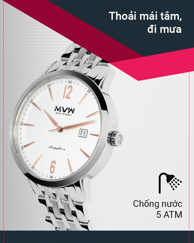Đồng hồ Nam MVW MS069-01 yên tâm đeo khi tắm, rửa tay hay đi mưa Đồng hồ Nam MVW MS069-01 yên tâm đeo khi tắm, rửa tay hay đi mưa