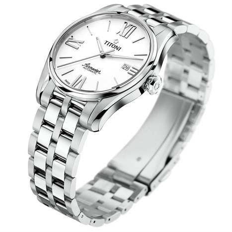 Đồng hồ TITONI 40 mm Nam 83908 S-619 Màu Bạc