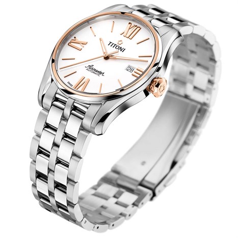 Đồng hồ TITONI 40 mm Nam 83908 SRG-619 Màu Bạc