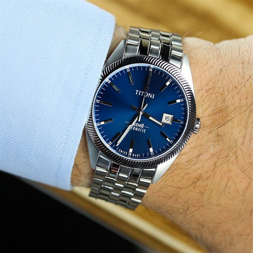 Đồng hồ TITONI 41 mm Nam 878 S-612 Màu Bạc