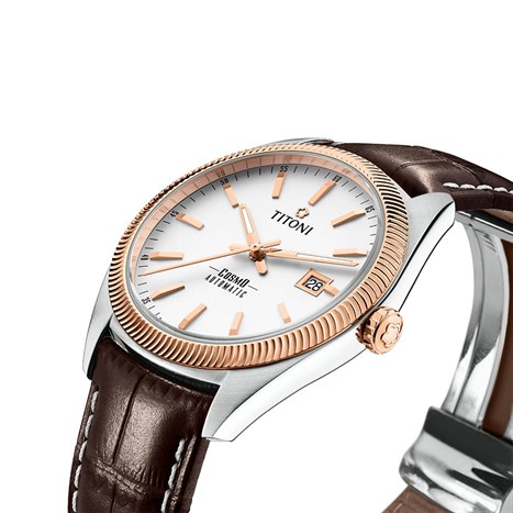 Đồng hồ TITONI 41 mm Nam 878 SRG-ST-606 Màu Nâu