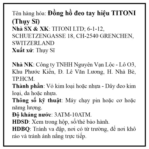 Đồng hồ TITONI 38 mm Nam TQ52918 S-ST-584 Màu Đen
