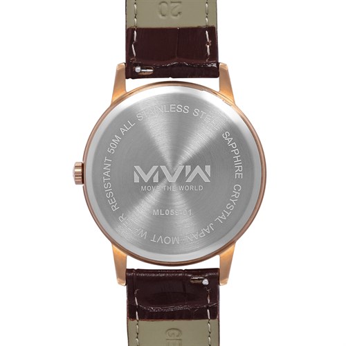 Đồng hồ MVW 40 mm Nam ML059-01 Màu Nâu