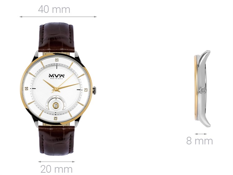 Đồng hồ MVW 40 mm Nam ML060-01 Màu Nâu