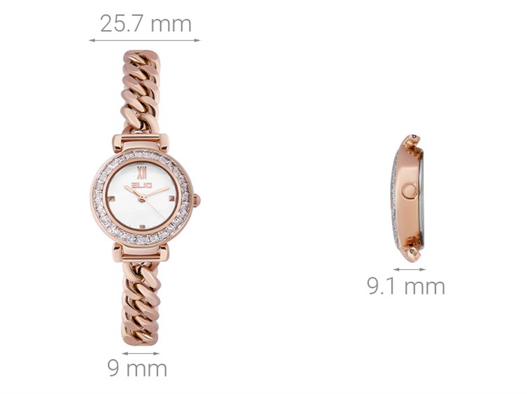 Đồng hồ ELIO 25.7 mm Nàng Thơ Nữ ES095-01 Màu Vàng Hồng