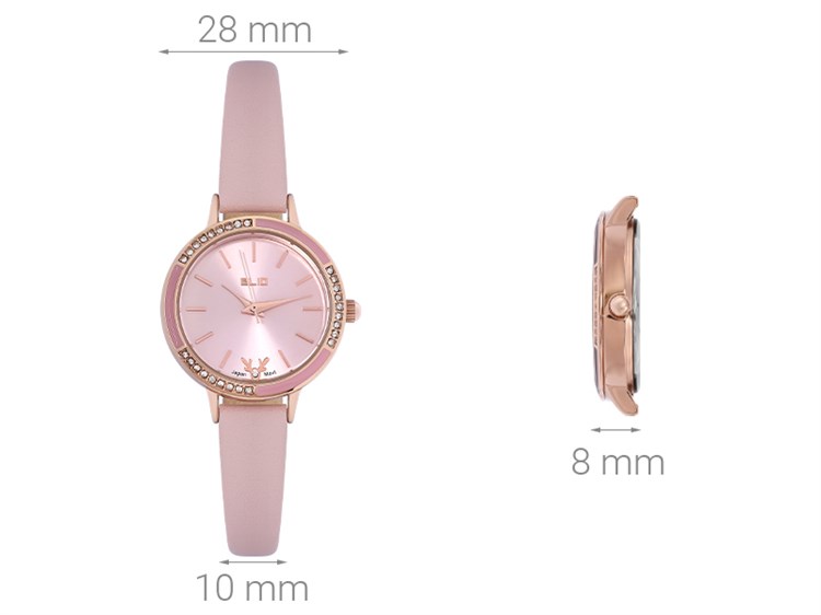Đồng hồ ELIO 28 mm Nữ EL086-03 Màu Hồng