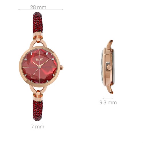 Đồng hồ ELIO Xmas 28 mm Nữ ES101-01 Màu Đỏ