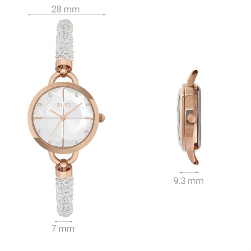 Đồng hồ ELIO Xmas 28 mm Nữ ES101-02 Màu Trắng