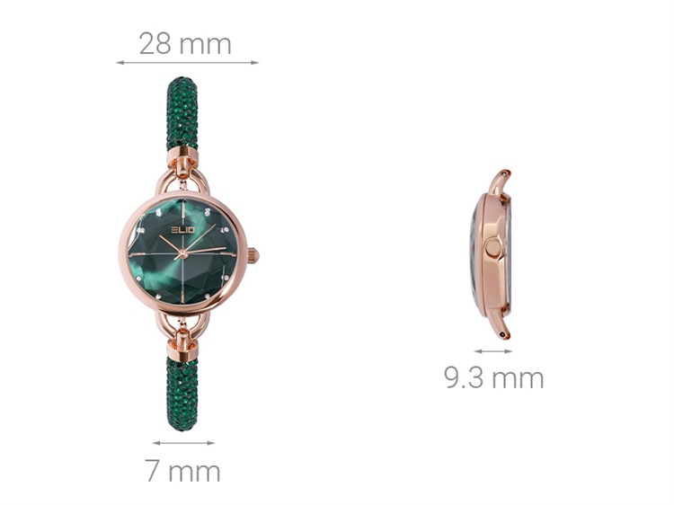 Đồng hồ ELIO Xmas 28 mm Nữ ES101-03 Màu Xanh lá